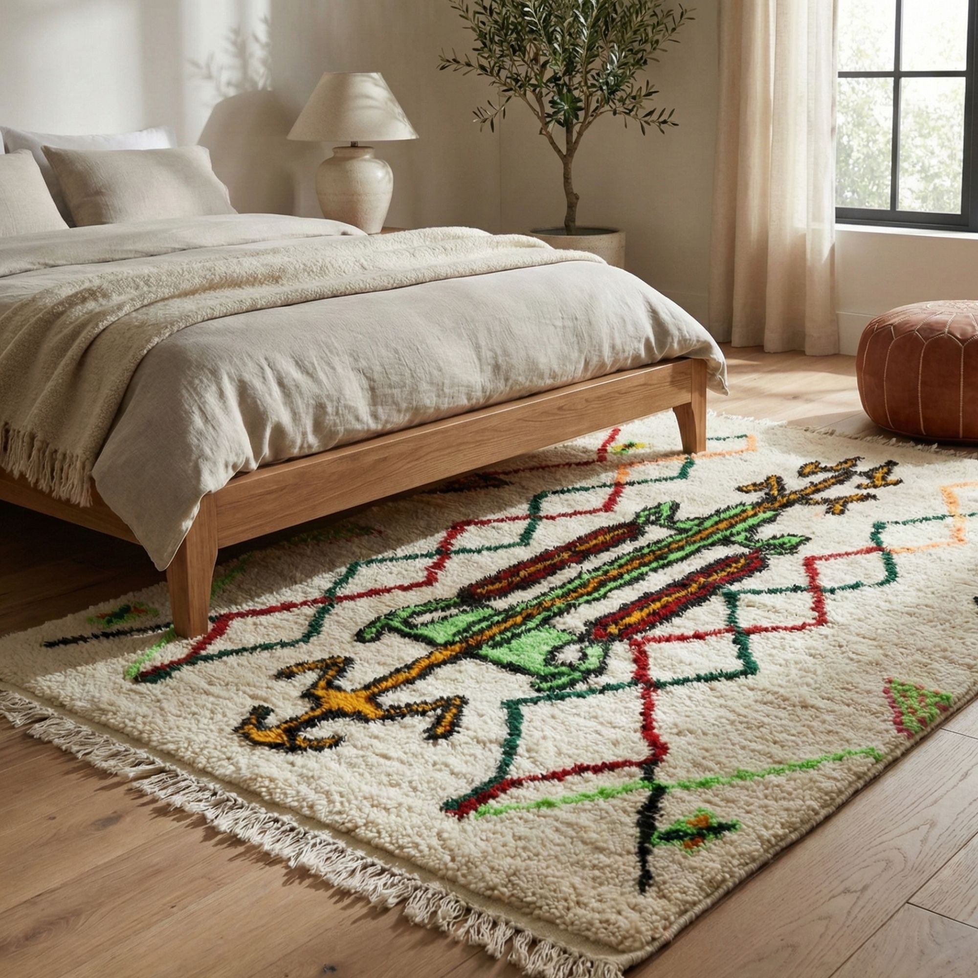 Beni Ourain Moroccan — Custom Azilal Rug — Tribal Minimalist Style